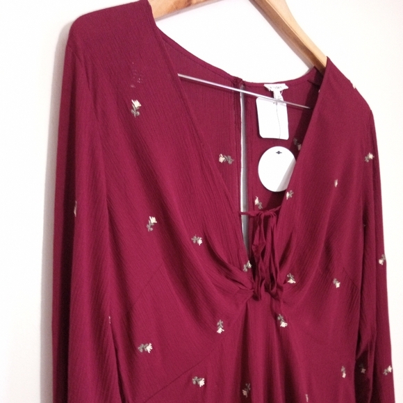 En Creme burgundy A-line v-neck casual dress from Magnolia Boutique - Picture 4 of 10